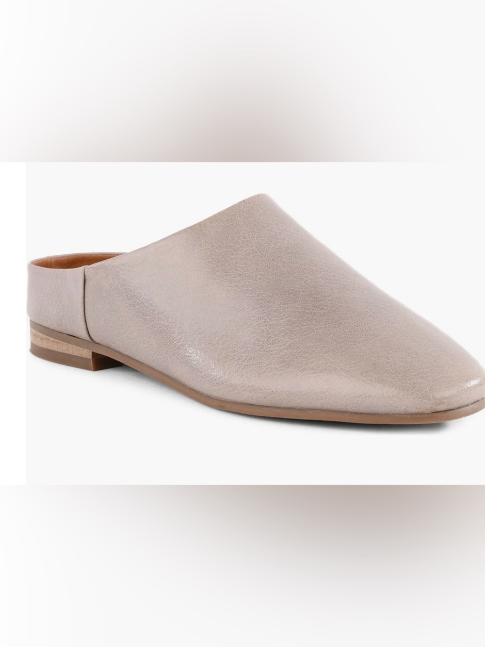 Women's Taupe Slip-On Leather Mules
